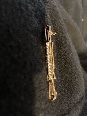 1928 Gold Tone Rhinestone Bar Pin Brooch